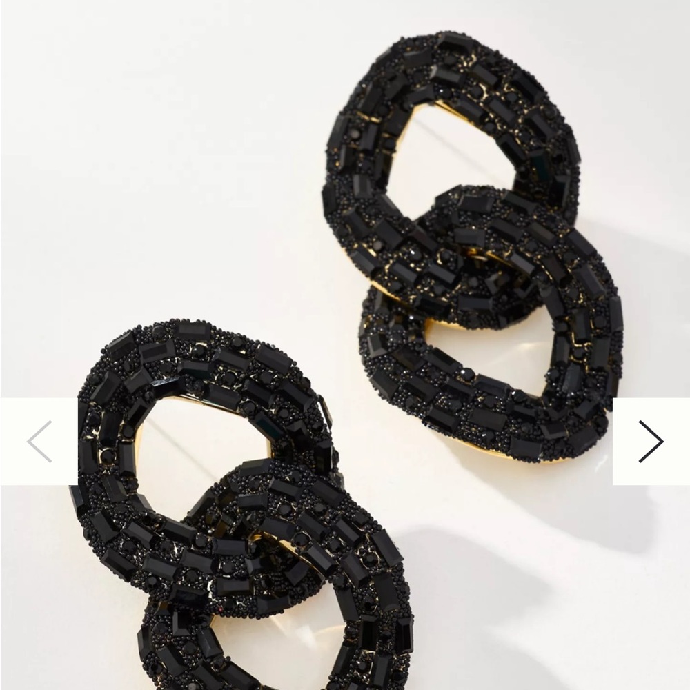 Anthropologie- Violet & Brooks Linked Drop Earrings - Black